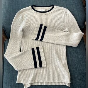 Frame XS bell sleeve shirt gris with navy stripe